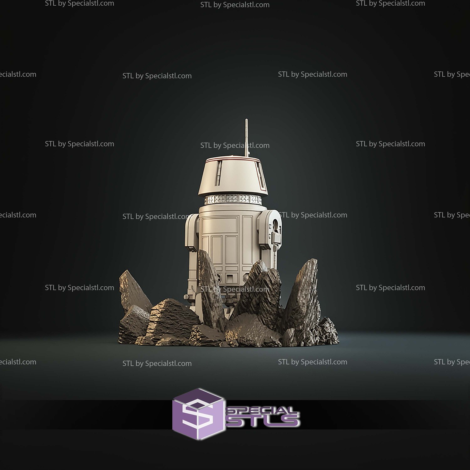 R5-D4 Starwars 182mm STL Files 3D Model — view 2