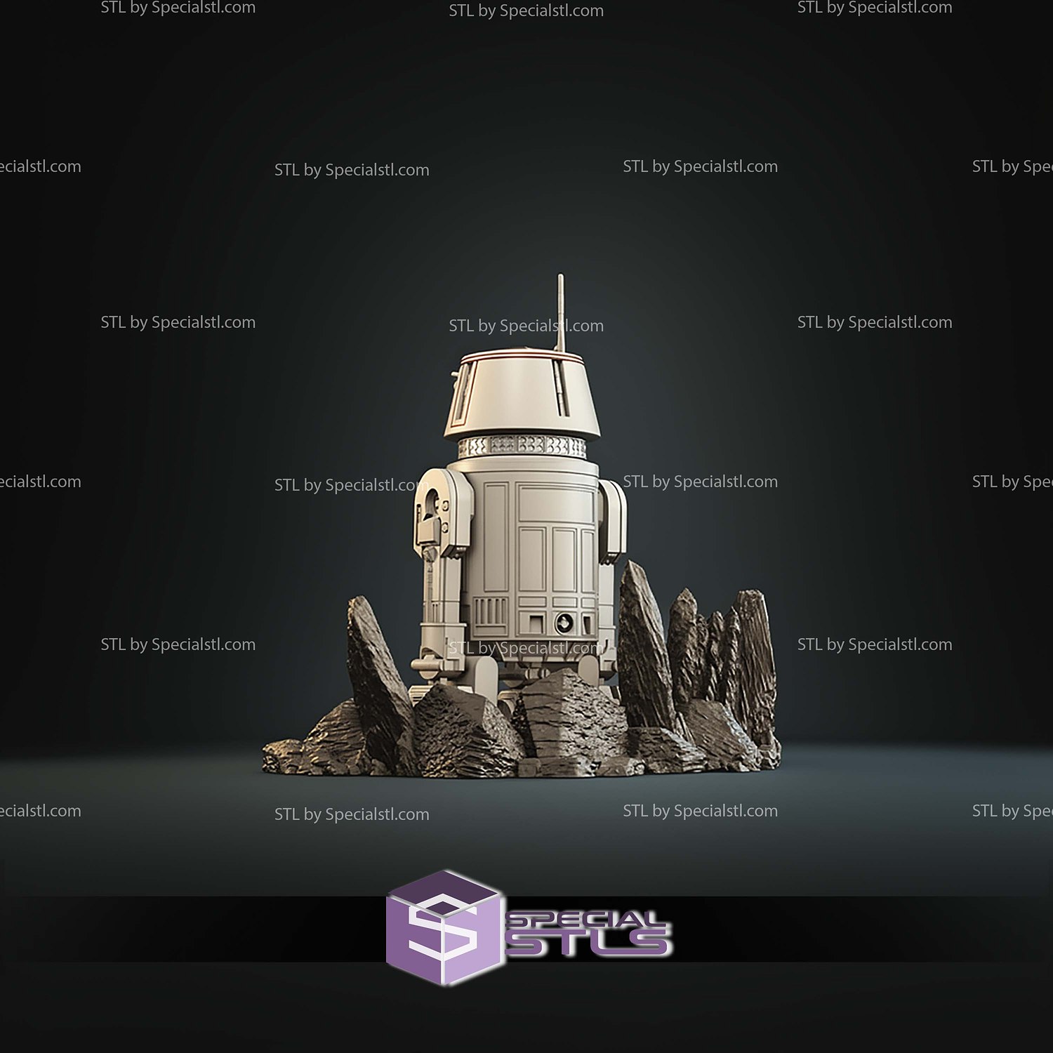 R5-D4 Starwars 182mm STL Files 3D Model — view 3