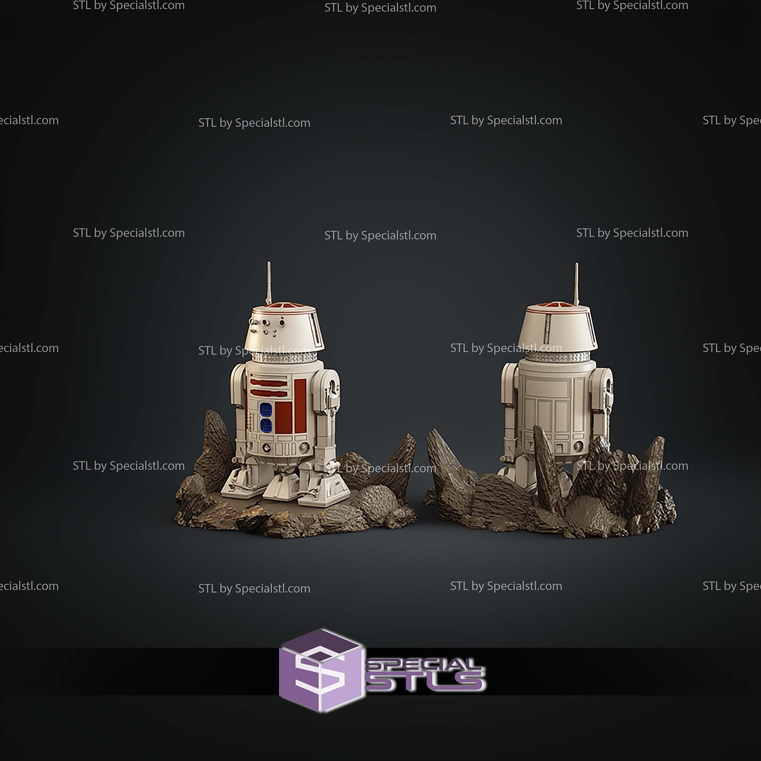 R5-D4 Starwars 182mm STL Files 3D Model — view 5