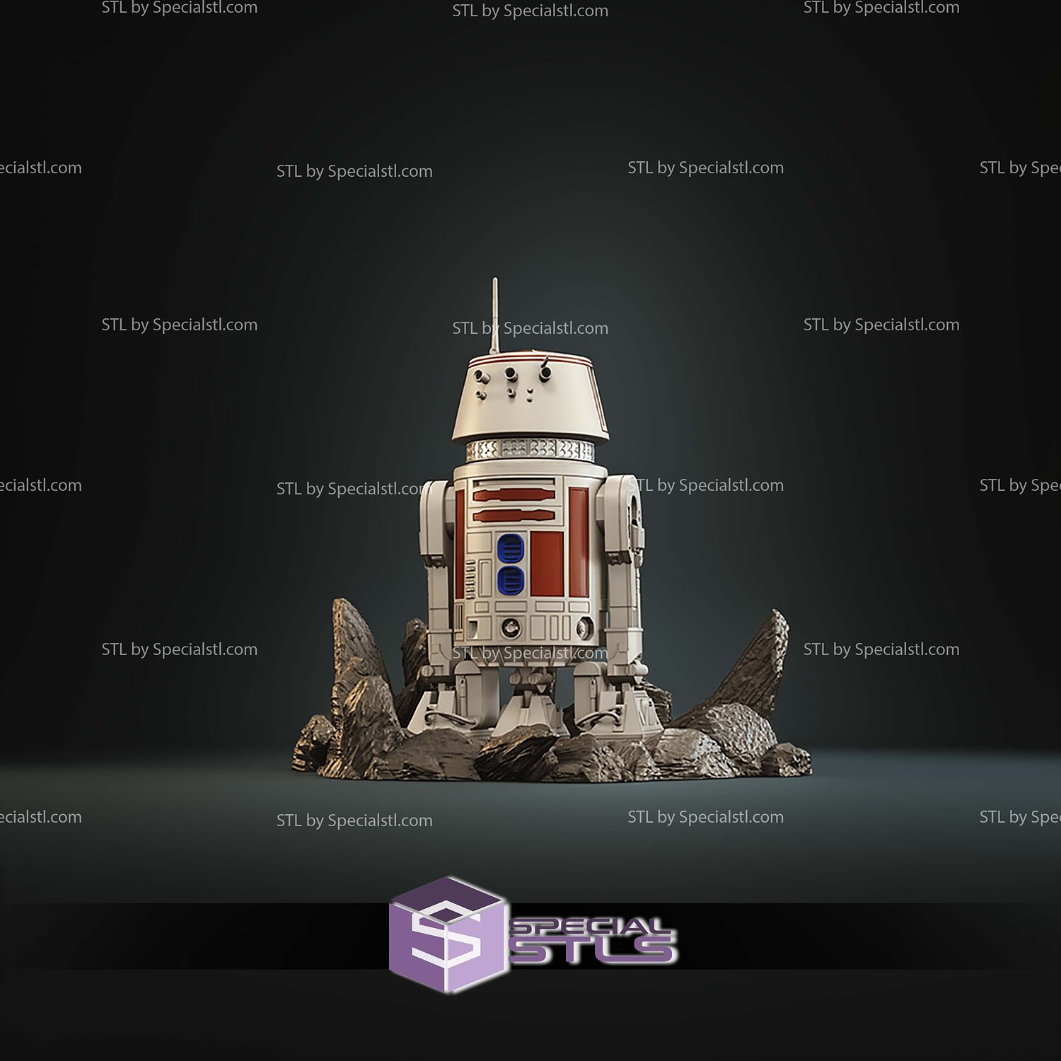 R5-D4 Starwars 182mm STL Files 3D Model — view 6