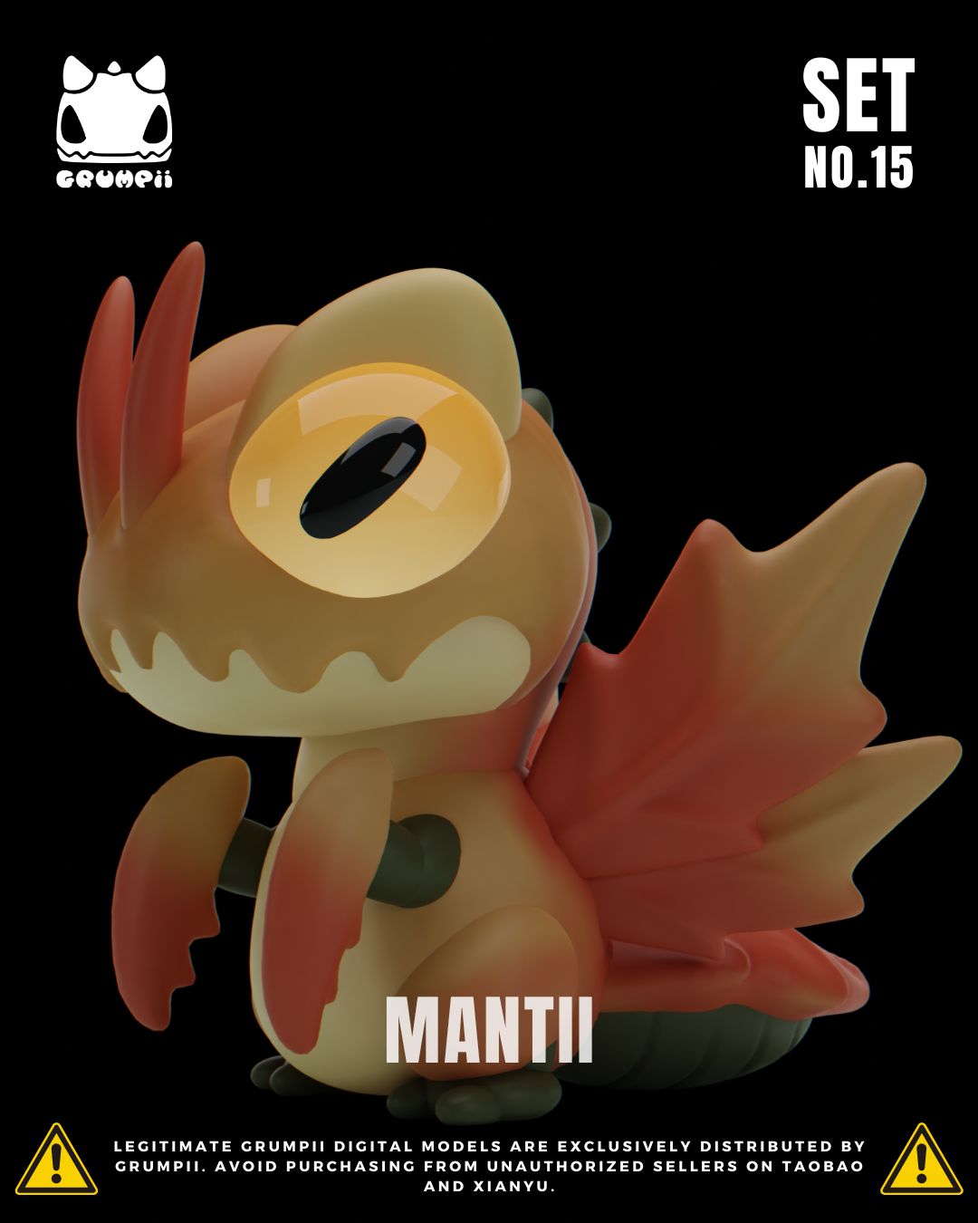 Grumpii 3D Printable Art Toy - Chubbii Series - Set 15 STL Model — view 3
