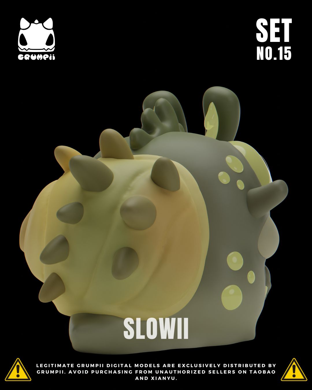 Grumpii 3D Printable Art Toy - Chubbii Series - Set 15 STL Model — view 7