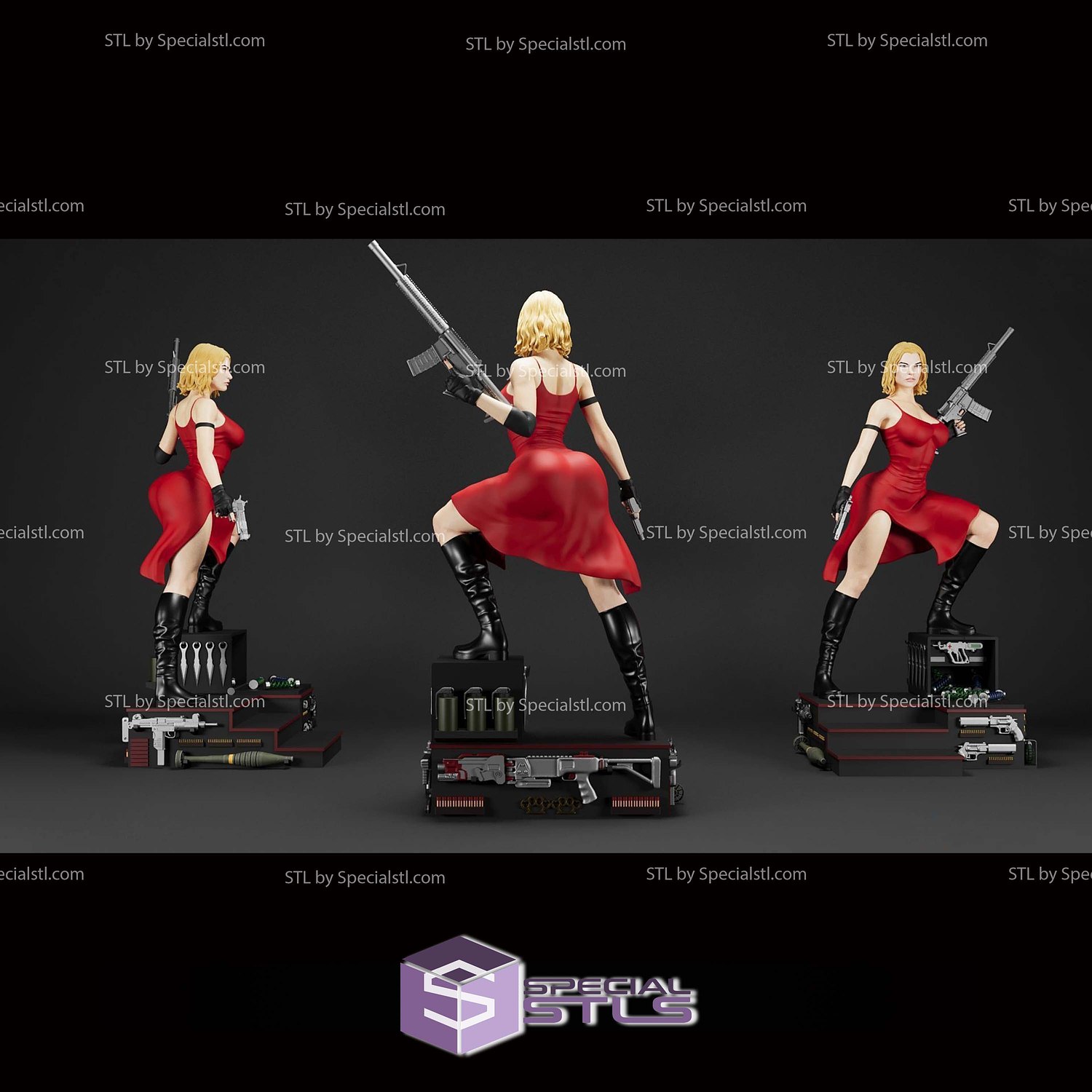 Alice Resident Evil Legendary STL Files 3D Model — view 4