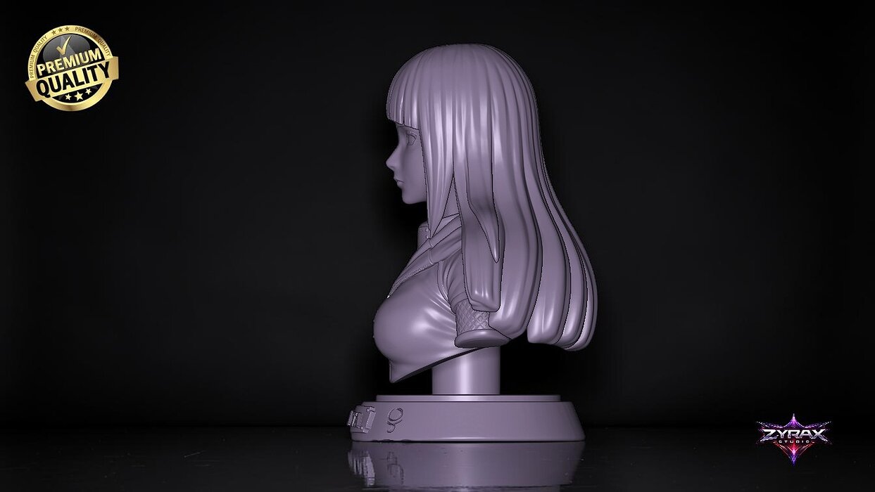 Hinata Hyuga Bust STL Naruto 3D Print OBJ Model — view 5
