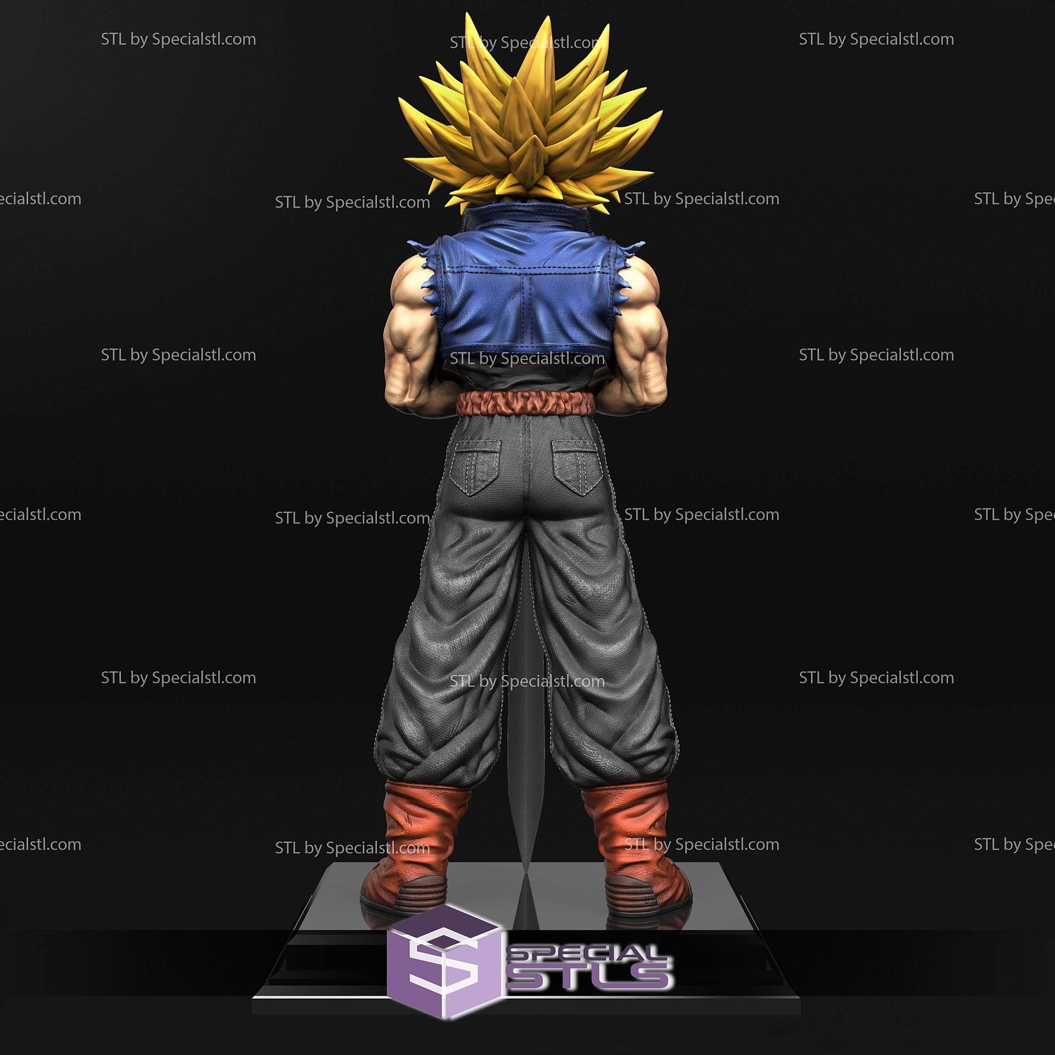 Future Trunks Stand with Sword 3D Printer Files STL Model — view 4