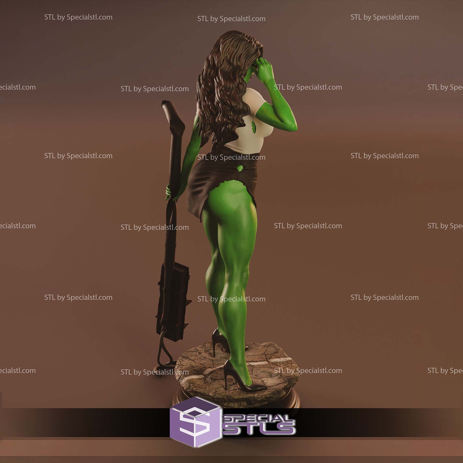 She Hulk Traffic Light 3D Printer Files STL Model — view 3