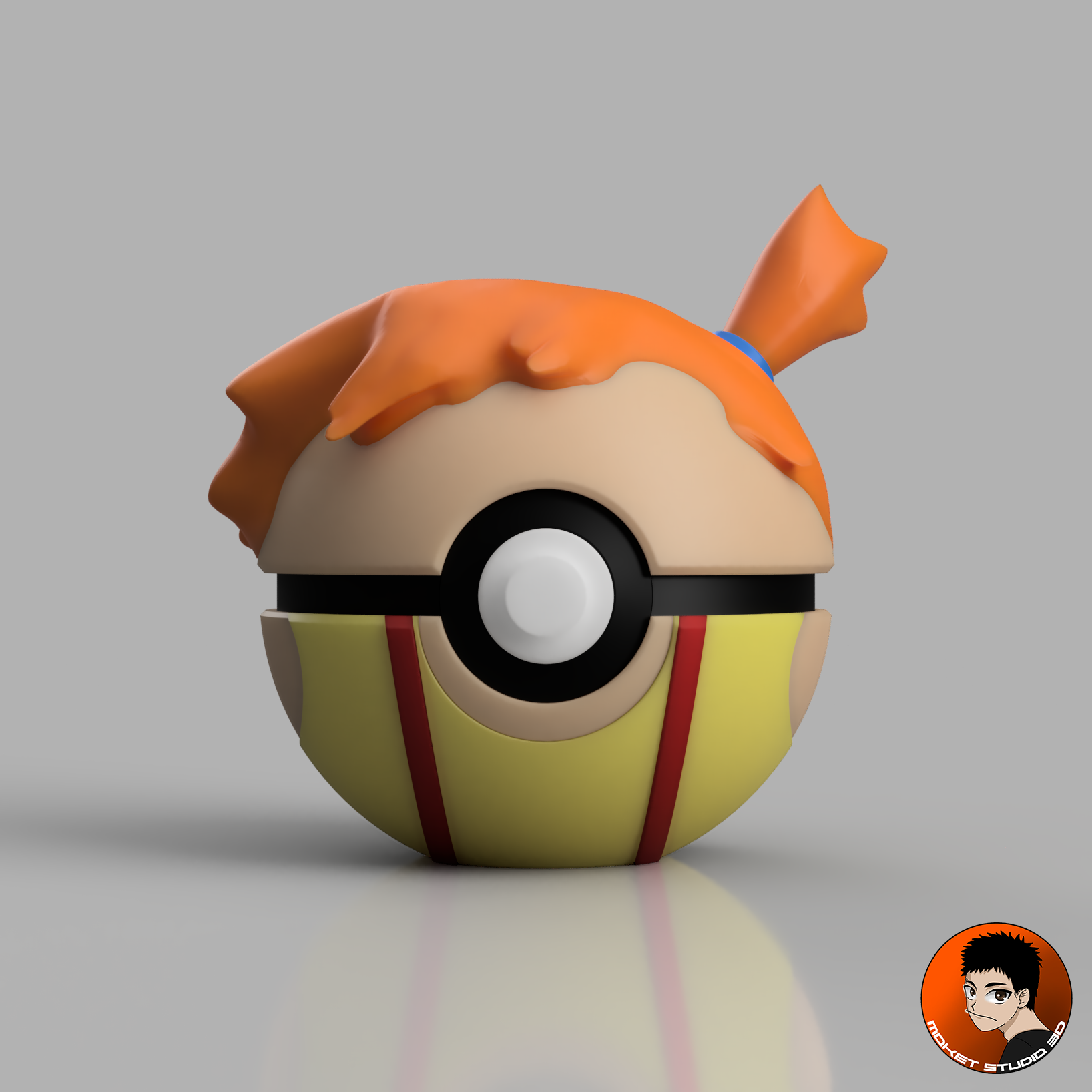 Pokemon - Misty Pokeball 3D STL Model
