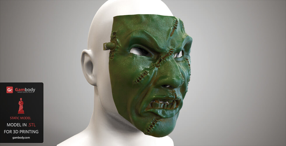 Chaos Space Marine Mask for 3D Printing | Static STL Model