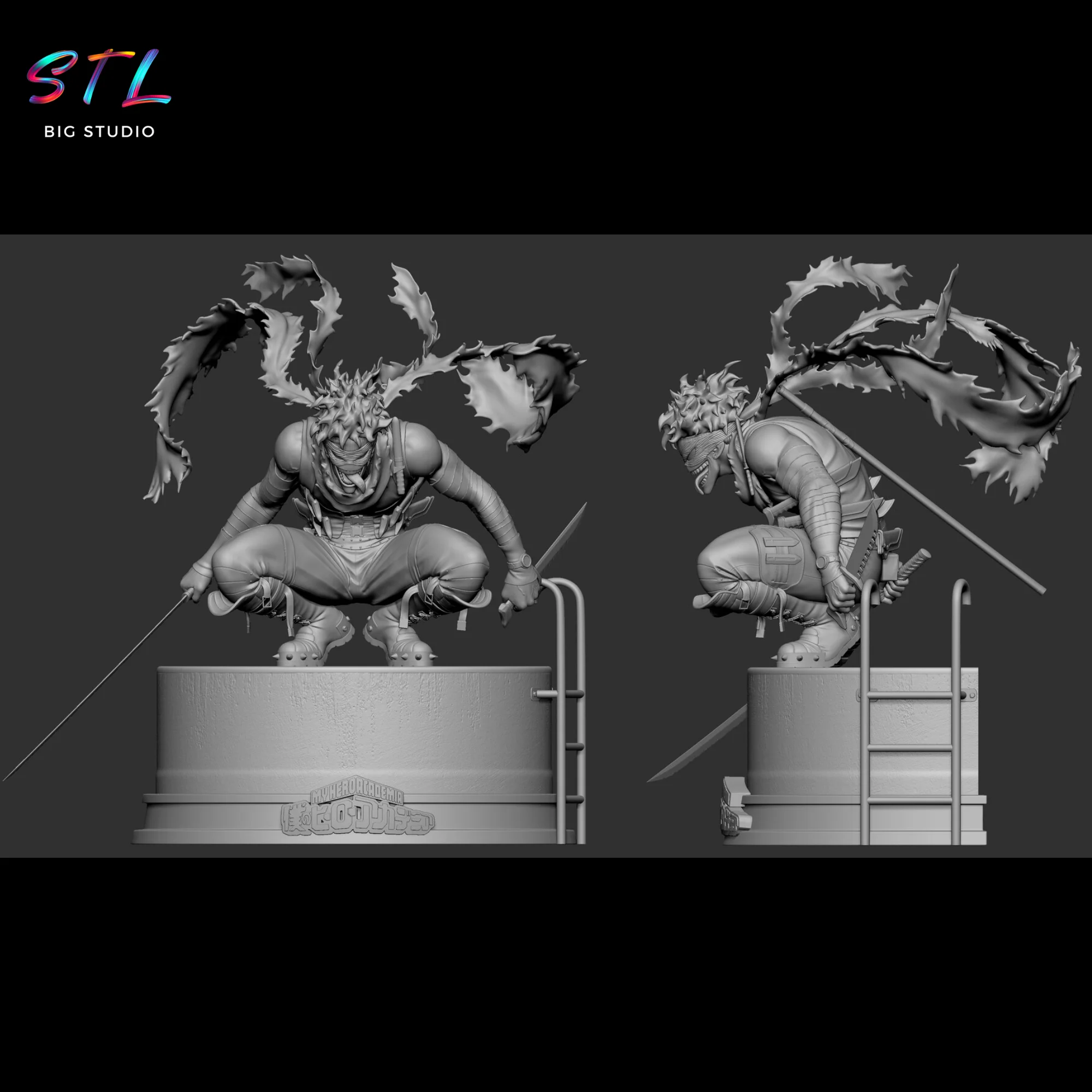 Stain STL (Chizome Akaguro) | My Hero Academia | 3D Printable Figure Model — view 5