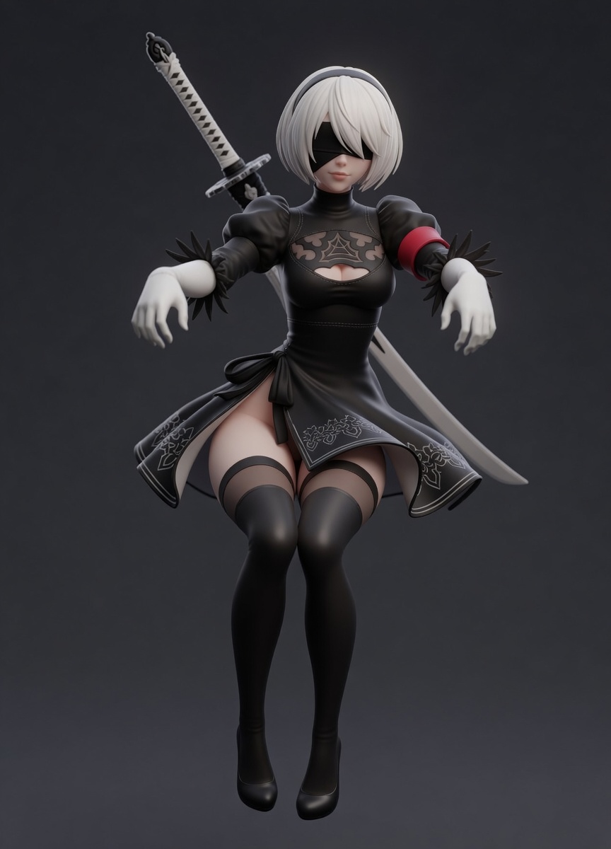 2B (NieR: Automata) Monitor Pal 3D STL Model