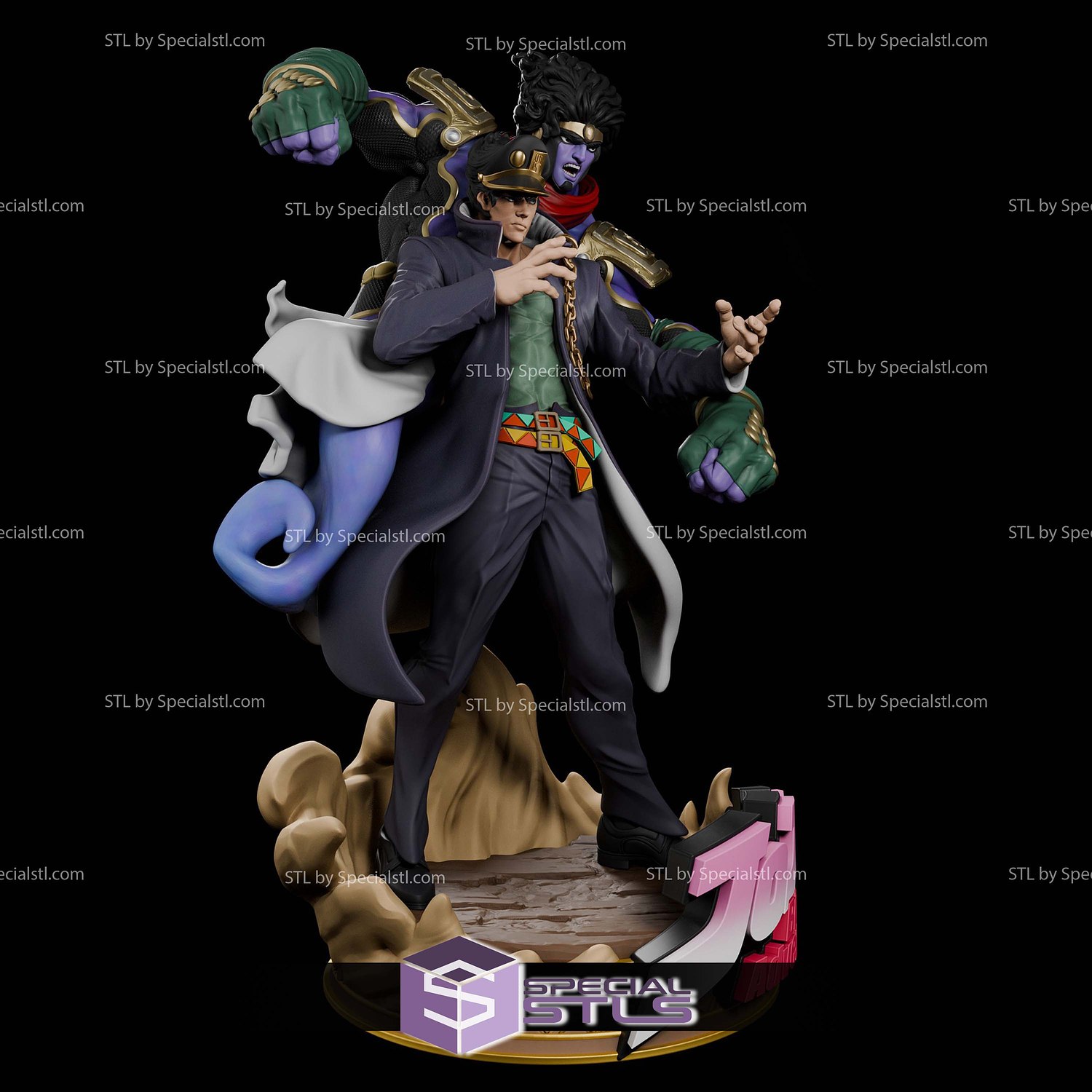 Jotaro Kujo and Star Platinum V2 3D Printer Files STL Model — view 2