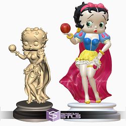 Betty Boop Snow White Sculptures 3D Printing STL Model