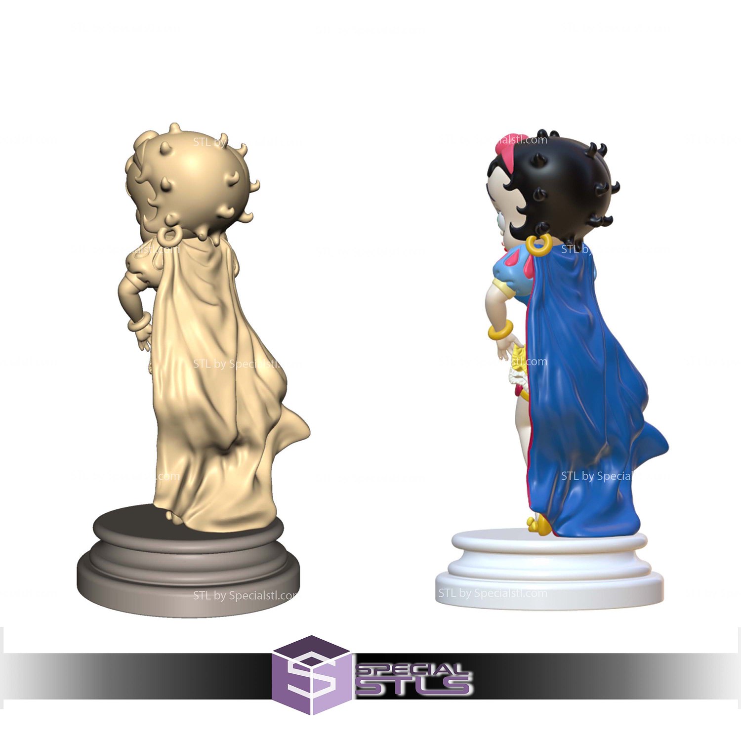 Betty Boop Snow White Sculptures 3D Printing STL Model — view 6