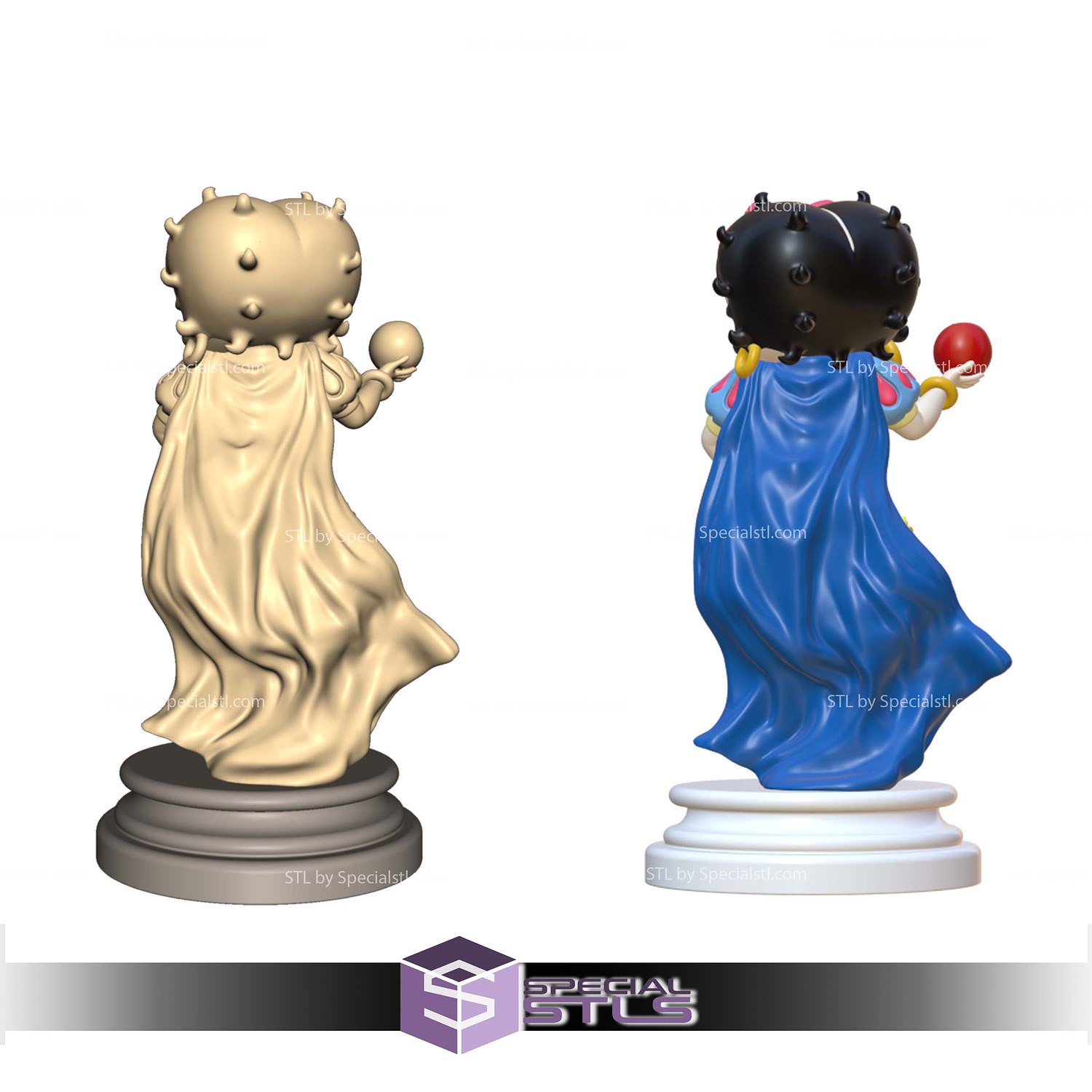 Betty Boop Snow White Sculptures 3D Printing STL Model — view 7
