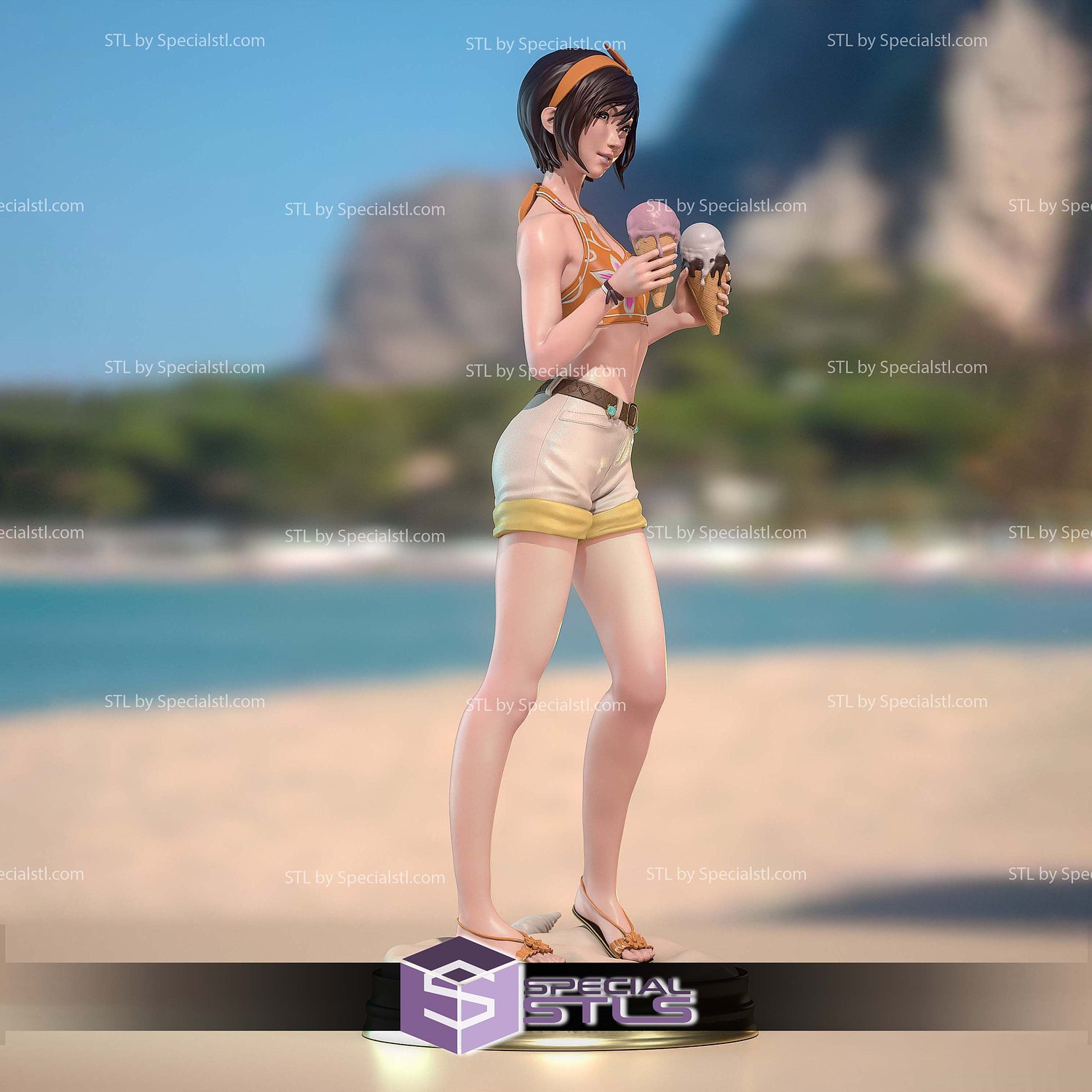 Yuffie Ice Cream Final Fantasy 3D Printer Files STL Model — view 2