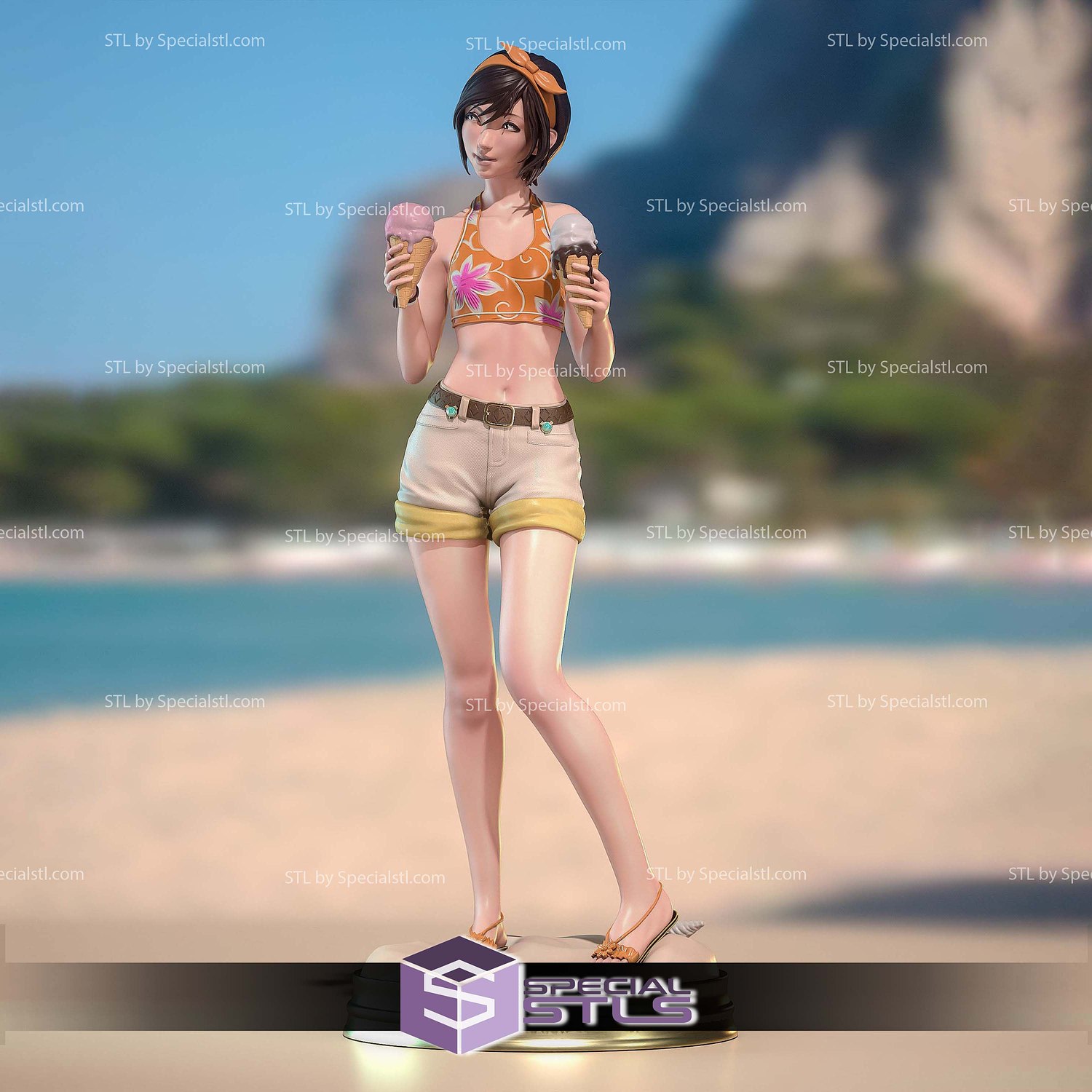 Yuffie Ice Cream Final Fantasy 3D Printer Files STL Model — view 3