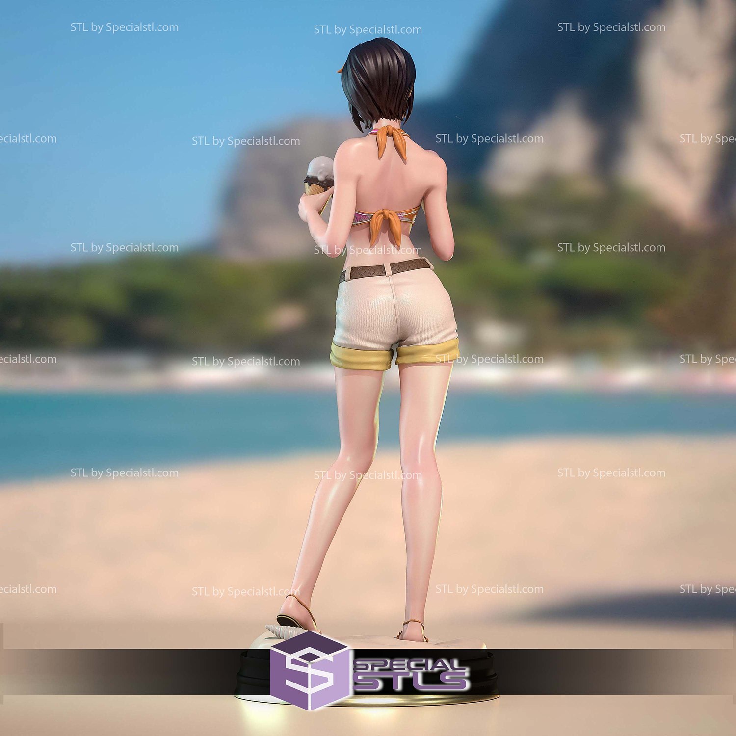 Yuffie Ice Cream Final Fantasy 3D Printer Files STL Model — view 4