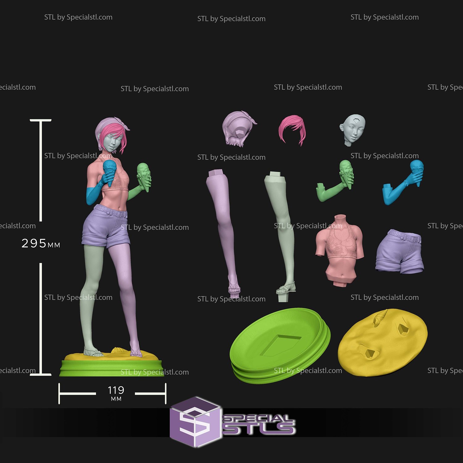 Yuffie Ice Cream Final Fantasy 3D Printer Files STL Model — view 5