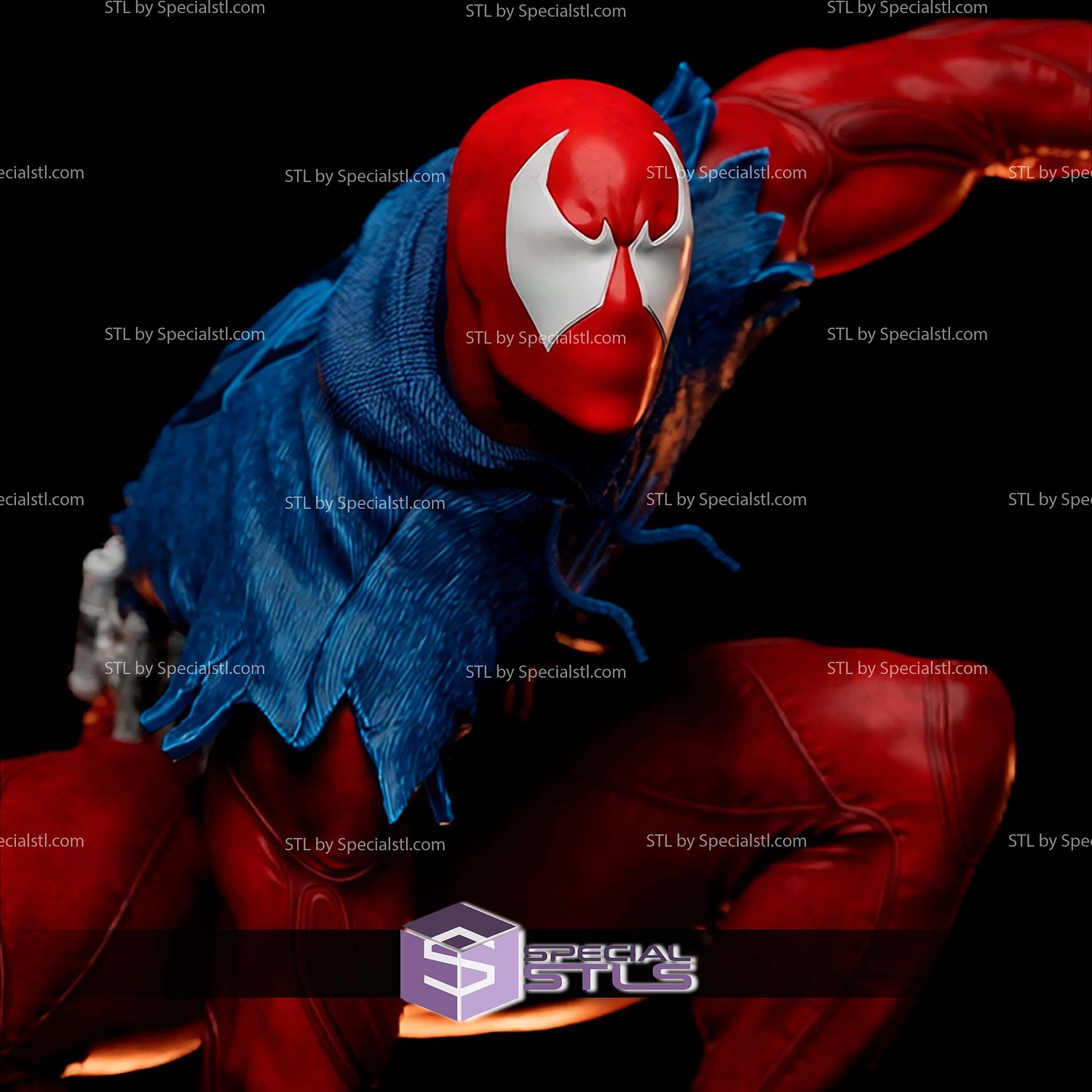 Scarlet Spider Action Pose STL Files 3D Model — view 3