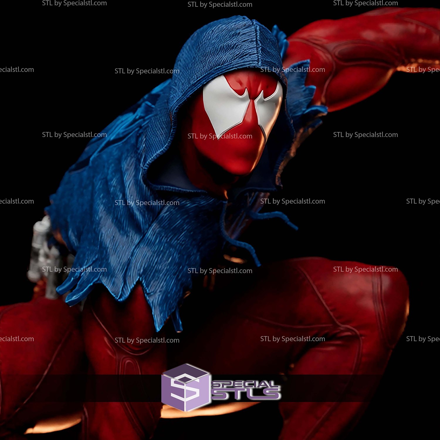 Scarlet Spider Action Pose STL Files 3D Model — view 5