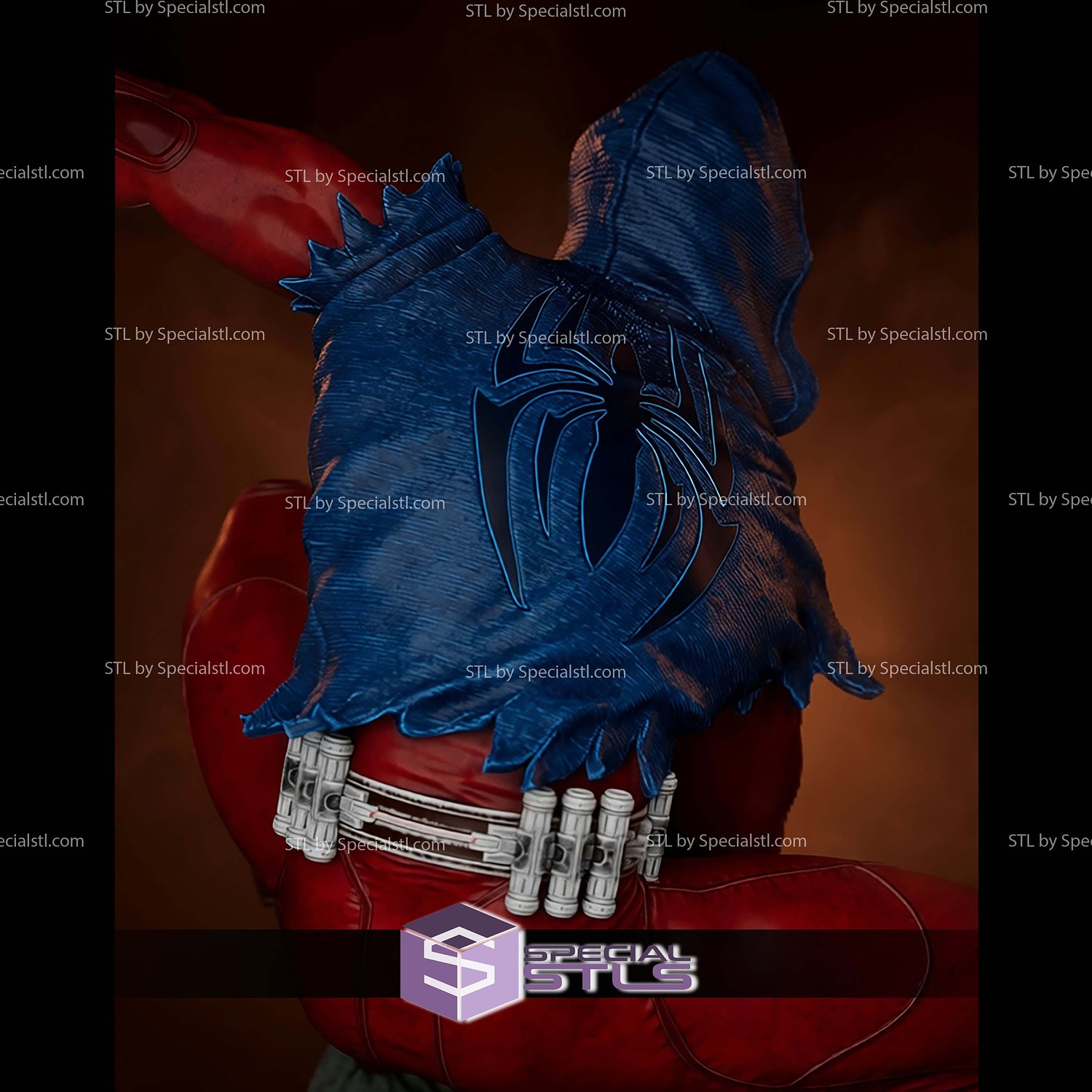 Scarlet Spider Action Pose STL Files 3D Model — view 6