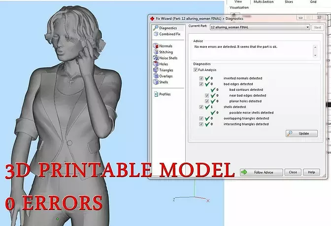 Sculpture girl 3D OBJ Model