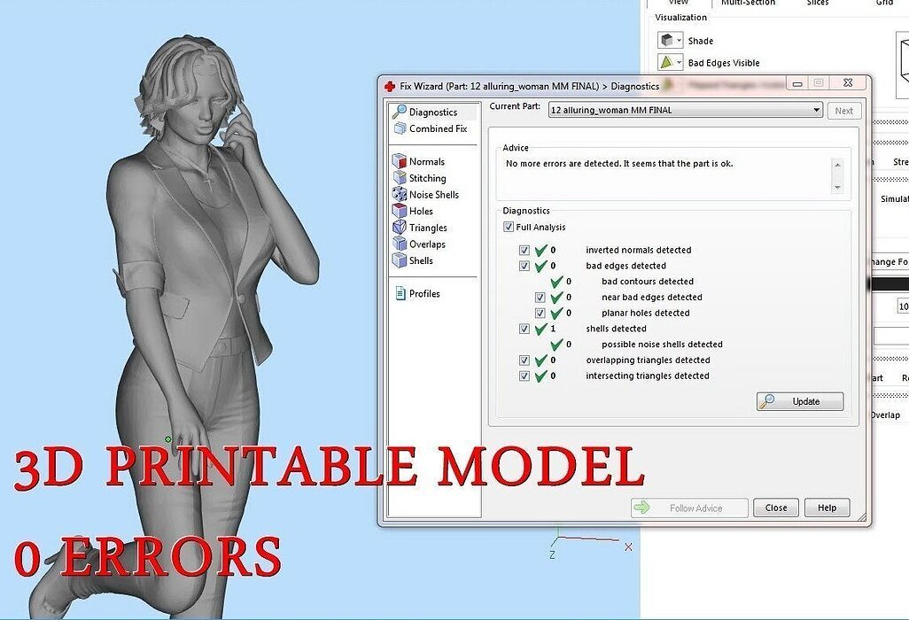 Sculpture girl 3D OBJ Model — view 2