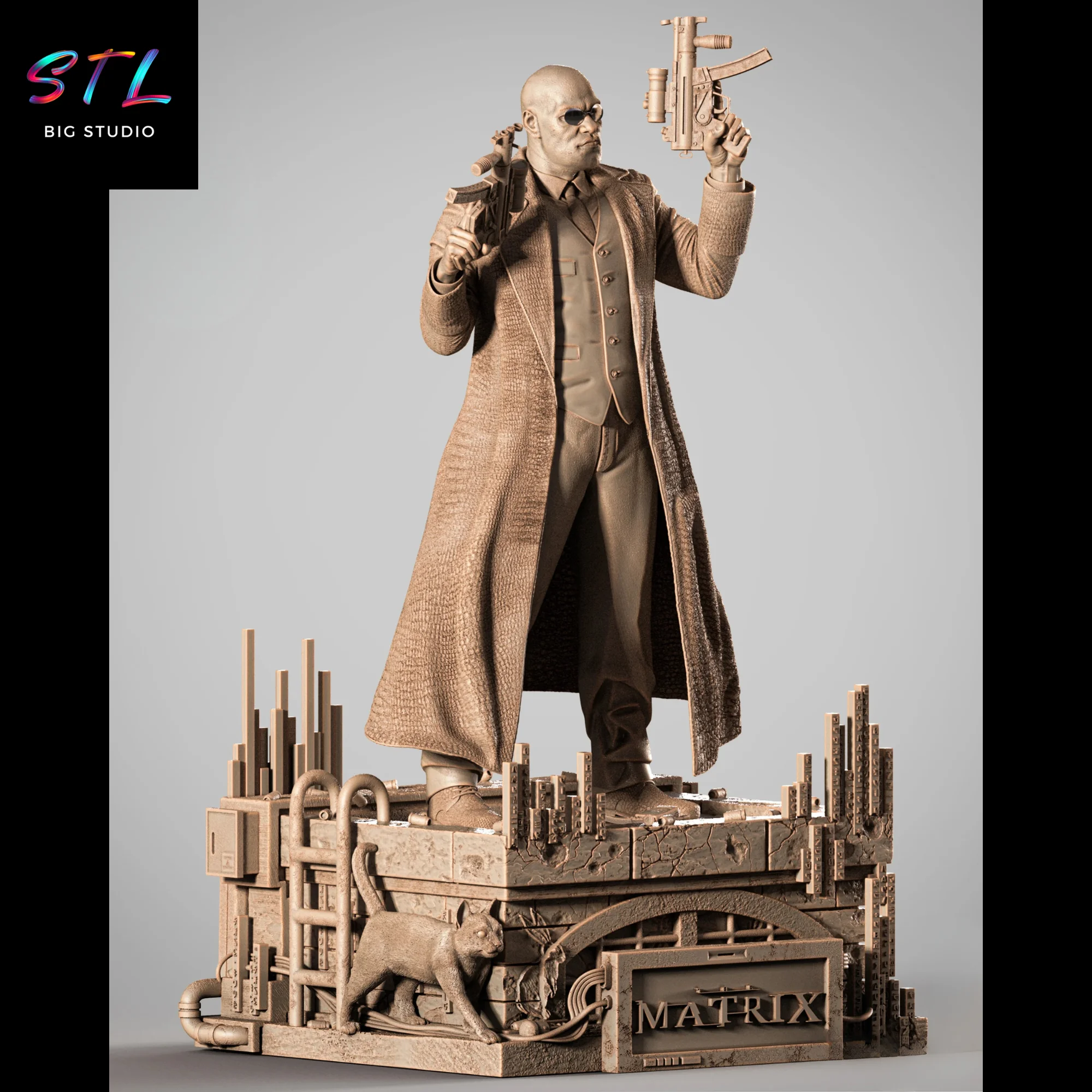 Morpheus STL | The Matrix | 3D Printable Figure Model — view 2