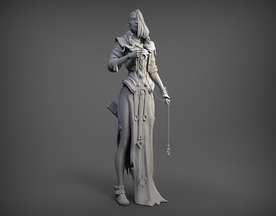 Fantasy Female Character 3D print STL Model — view 2