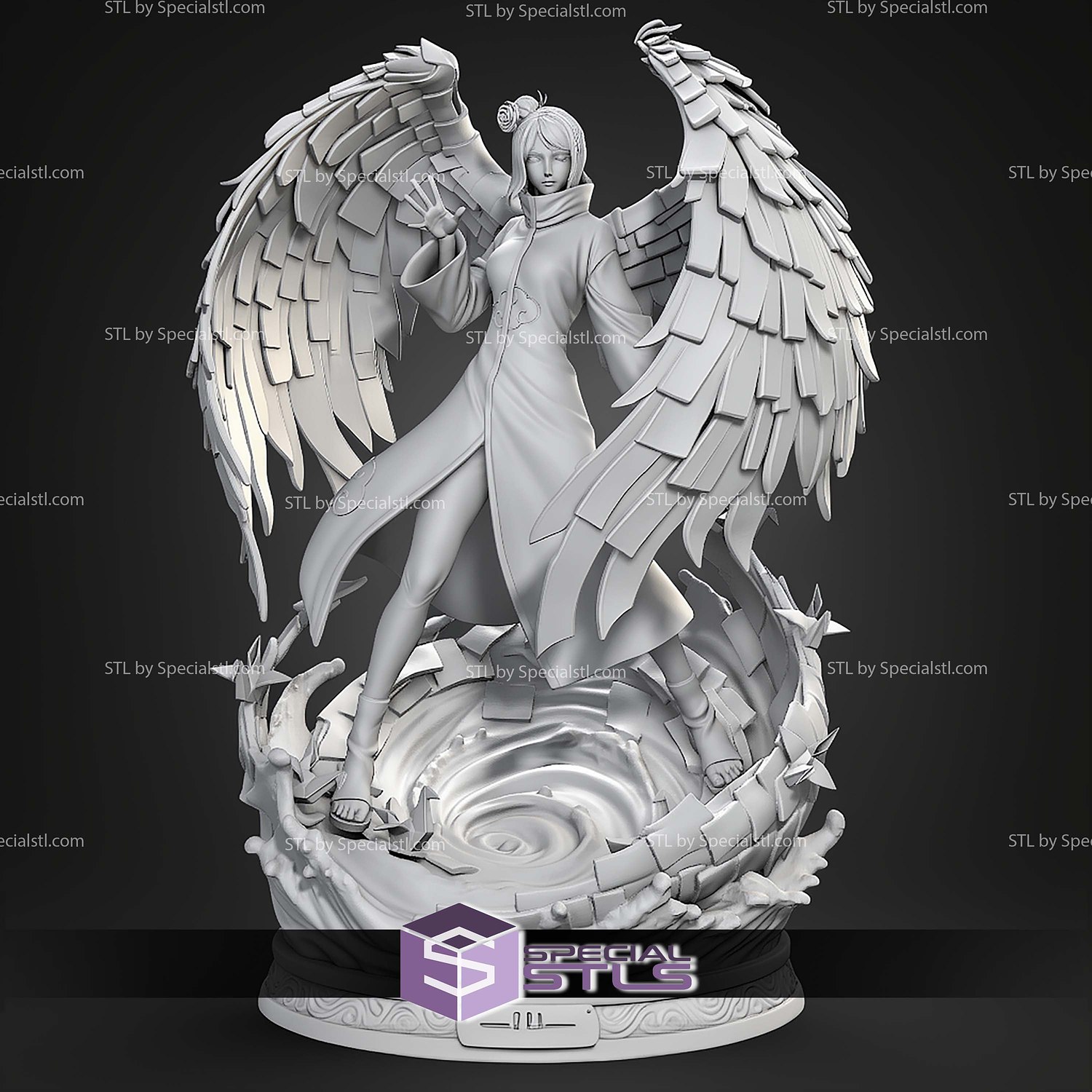 Konan Naruto Akatsuki Paper Angel STL Files 3D Model — view 2