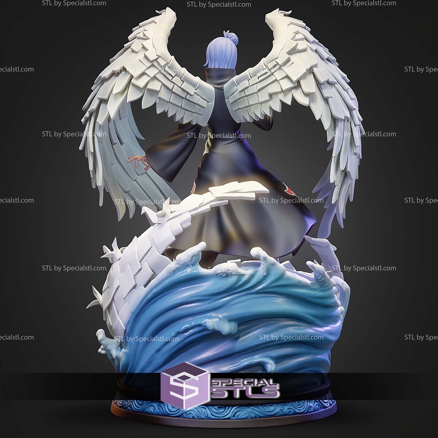 Konan Naruto Akatsuki Paper Angel STL Files 3D Model — view 3