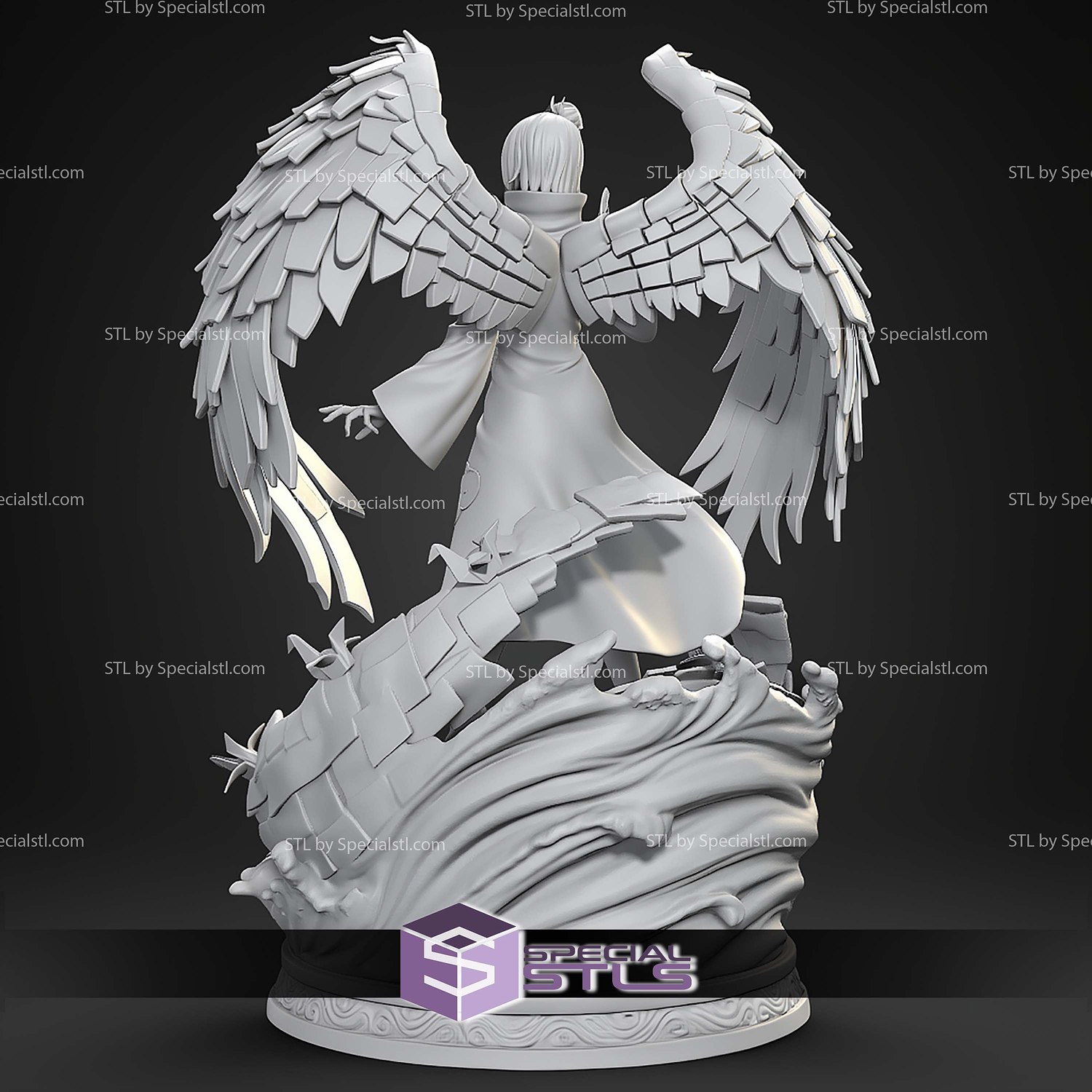 Konan Naruto Akatsuki Paper Angel STL Files 3D Model — view 4