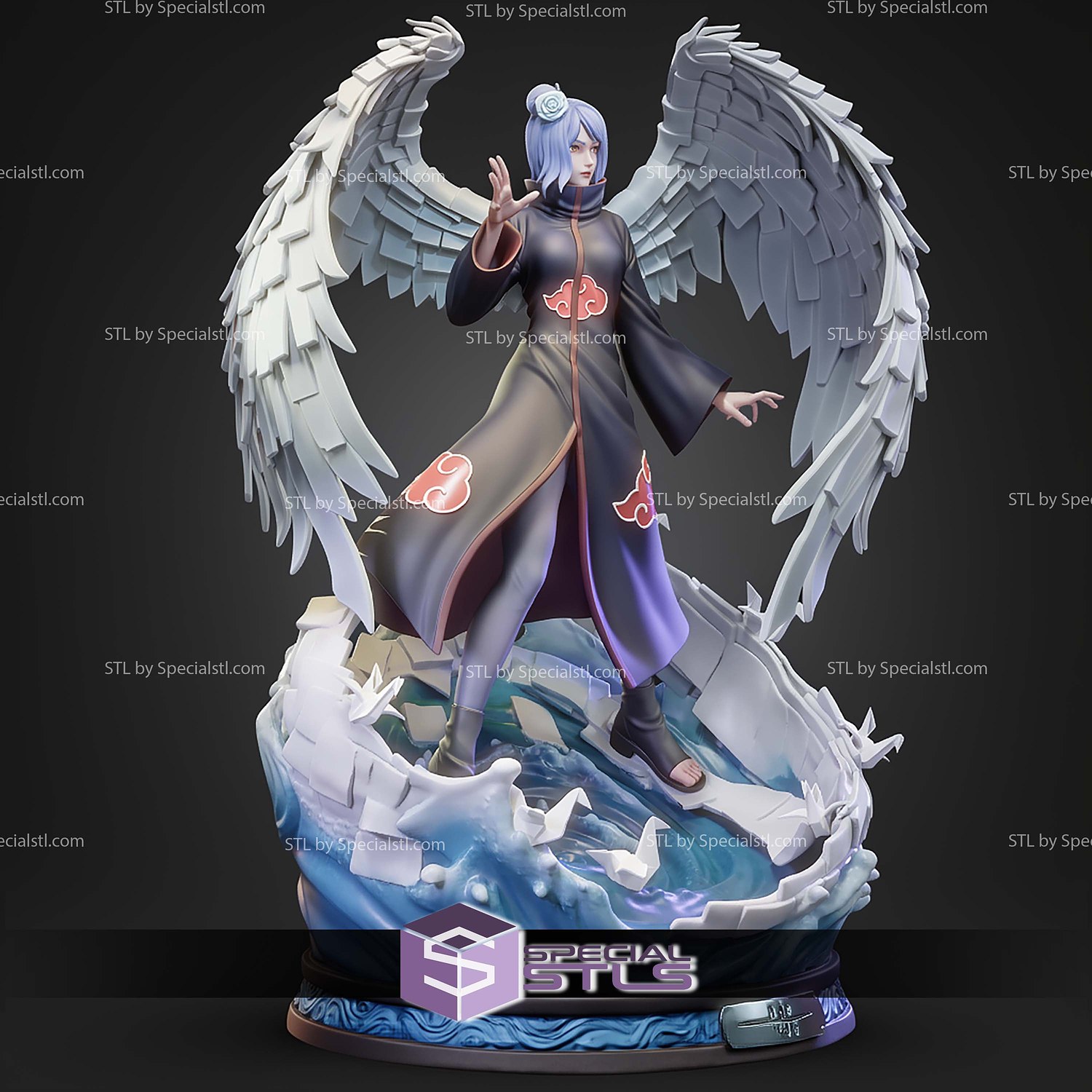 Konan Naruto Akatsuki Paper Angel STL Files 3D Model — view 6
