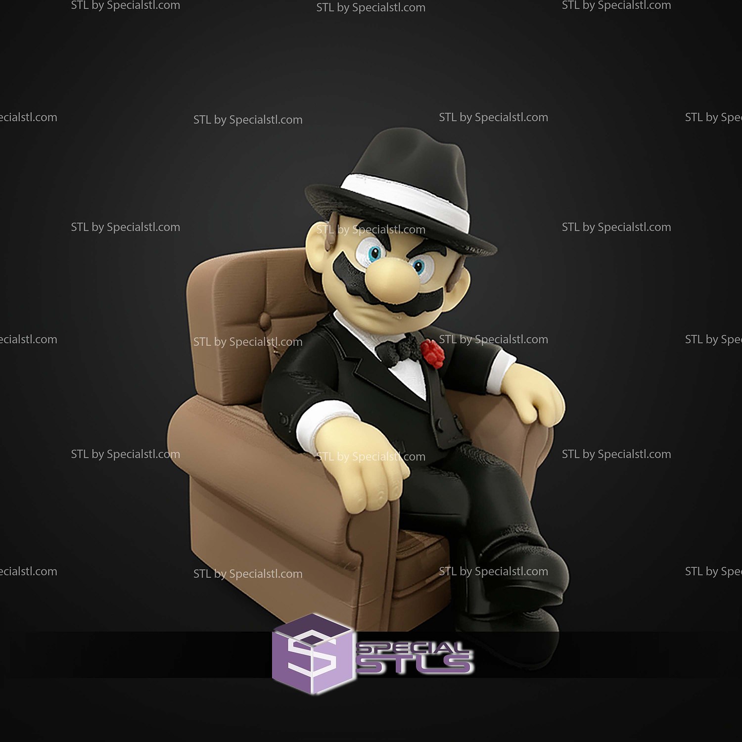 Super Basic STL Mario The Godfather Multipart 3D Model — view 2