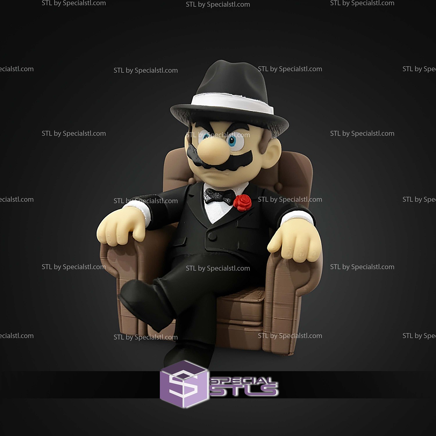 Super Basic STL Mario The Godfather Multipart 3D Model — view 3