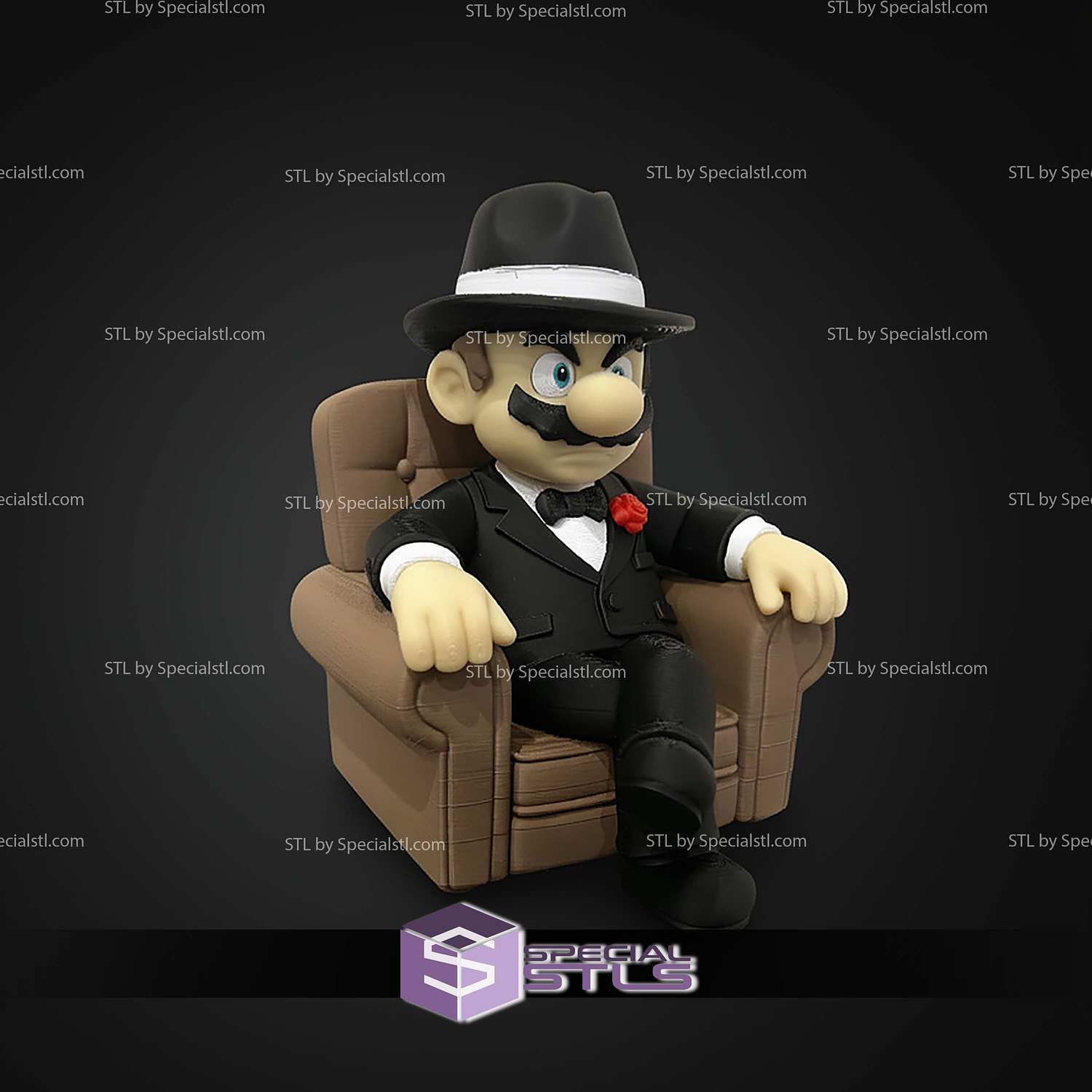 Super Basic STL Mario The Godfather Multipart 3D Model — view 4