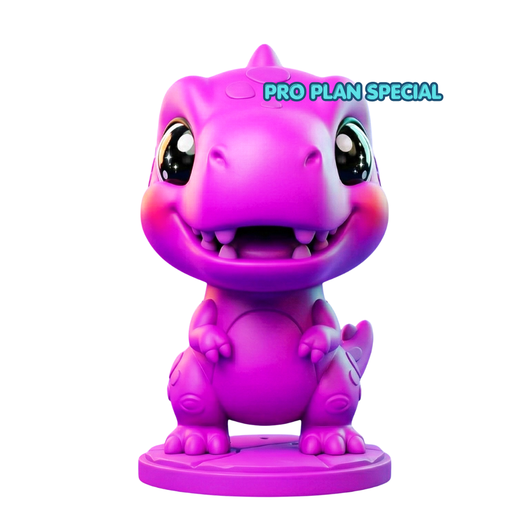 Pro Plan Special T-Rex - Cute Magenta Chibi Dinosaur 3D Printable Figurine STL Model