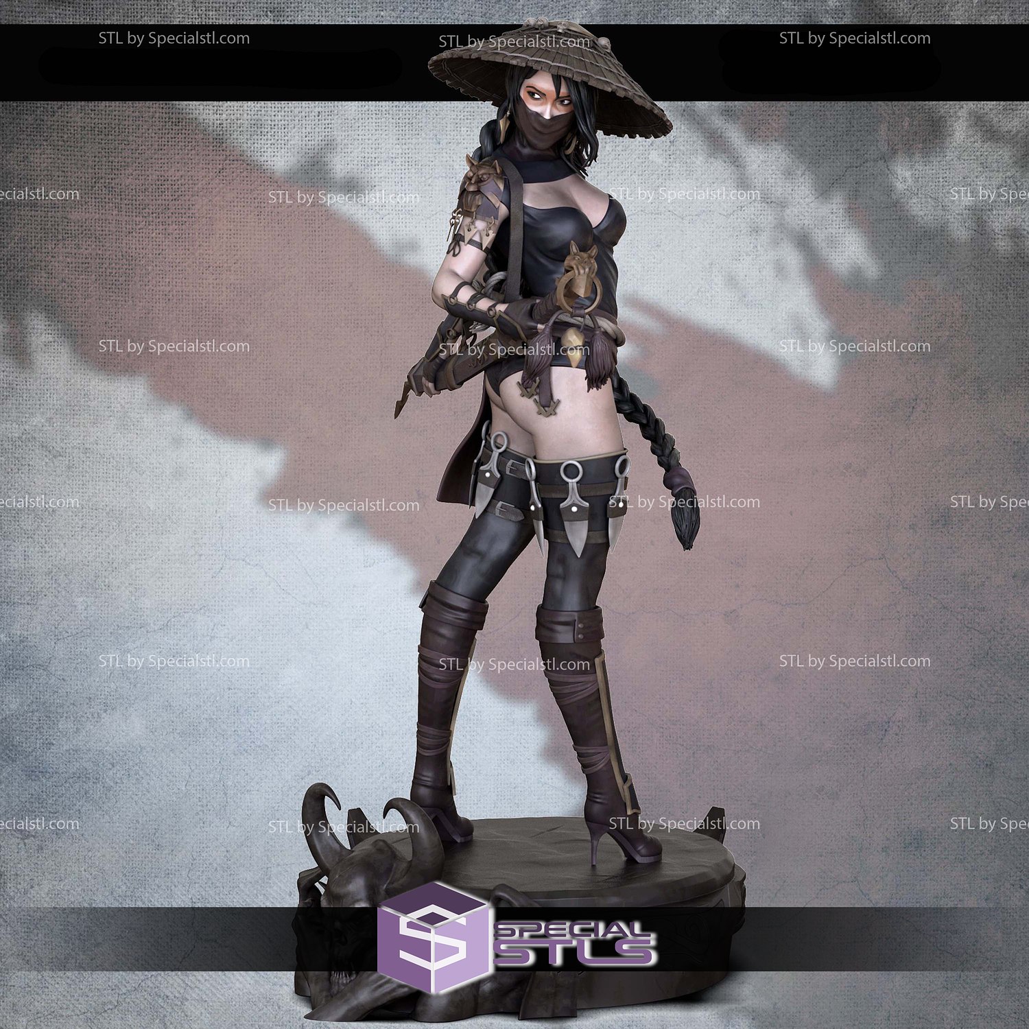 Assassin Ninja Waifu 3D Printer Files STL Model — view 2