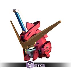 Cosplay STL Files ZGMF-X09A Justice Gundam Helmet 3D Model