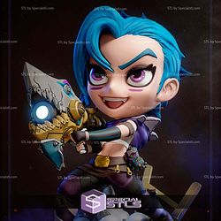 Chibi Jinx and Rhino Gun STL Files 3D Model