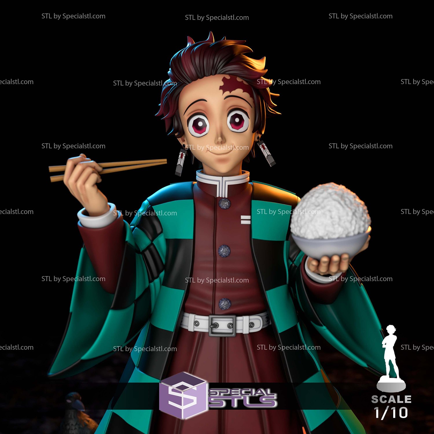 Tanjiro Kamado After Battle STL Files 3D Model — view 2