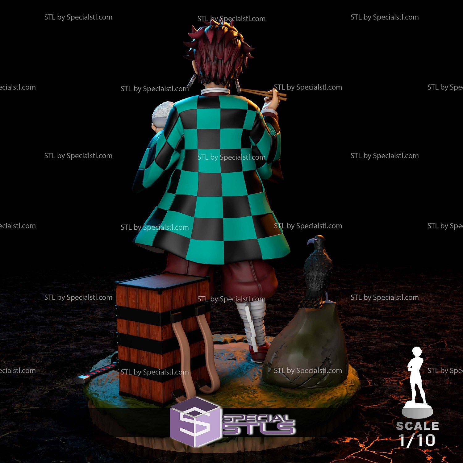 Tanjiro Kamado After Battle STL Files 3D Model — view 4