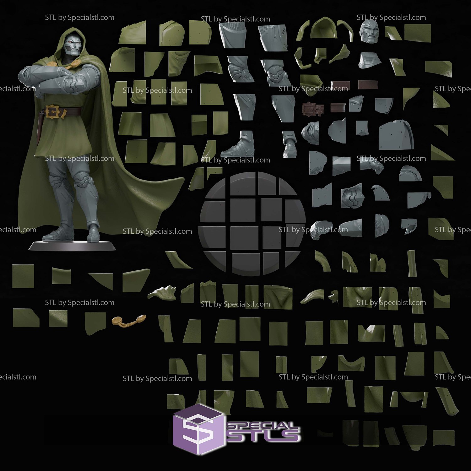 Life Size Dr Doom Statue STL Files 3D Model — view 2