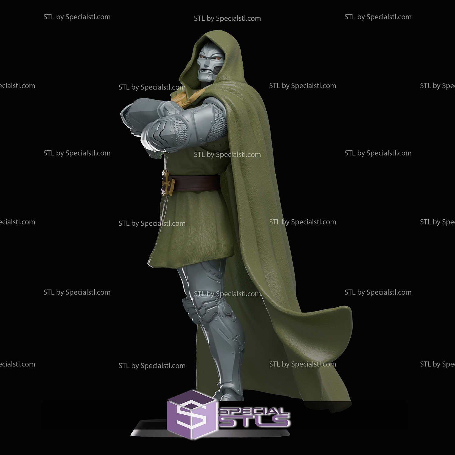 Life Size Dr Doom Statue STL Files 3D Model — view 4