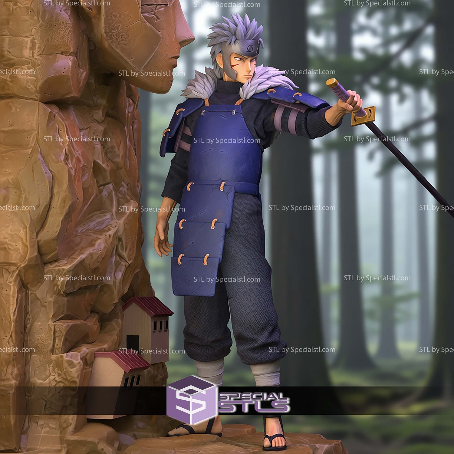 Senju Tobirama Hokage 595mm STL Files 3D Model — view 6