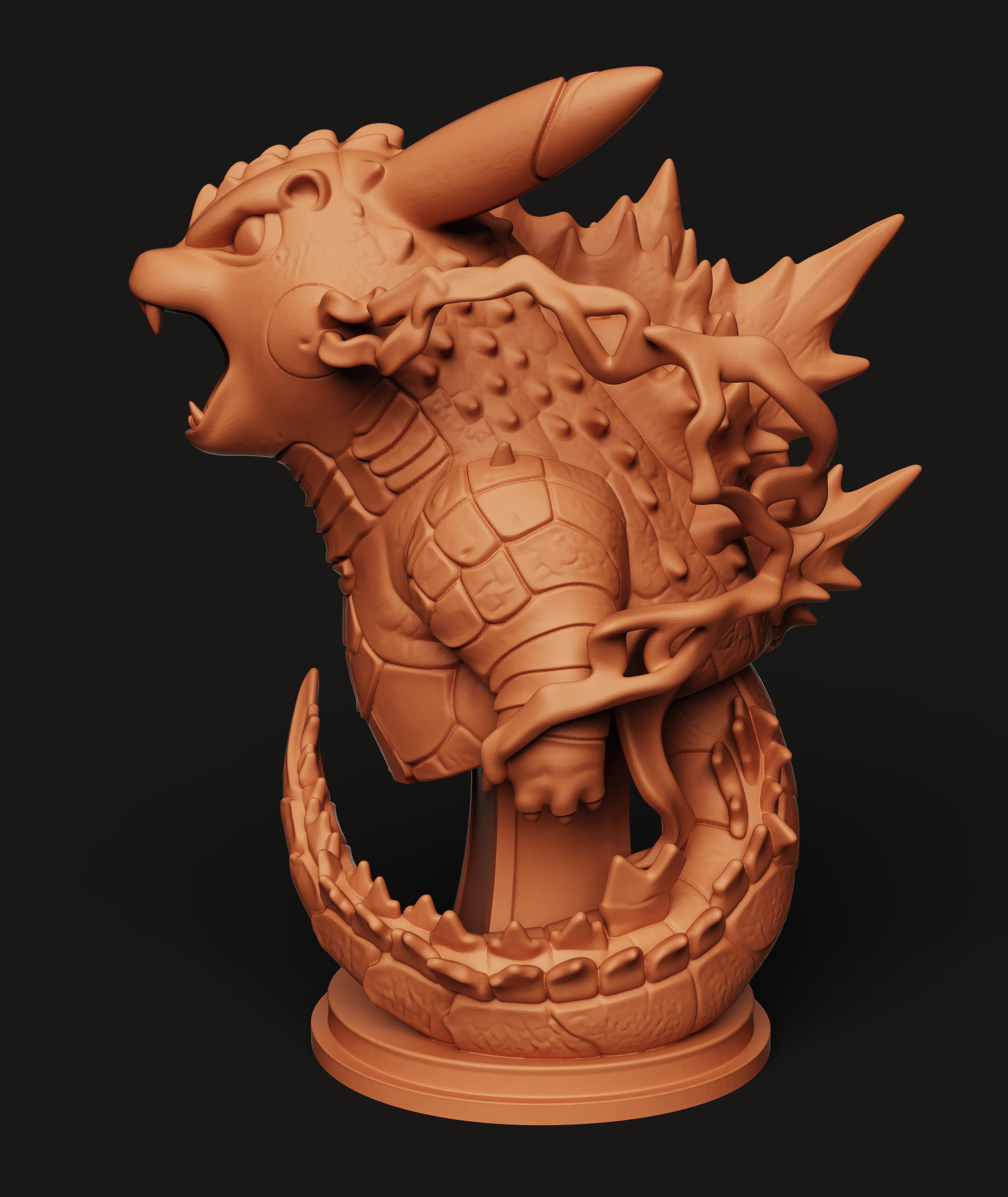 PikaZilla Mashup Multi-Color 3MF | Pokemon Kaiju Fusion | Bambu Ready 3D Model