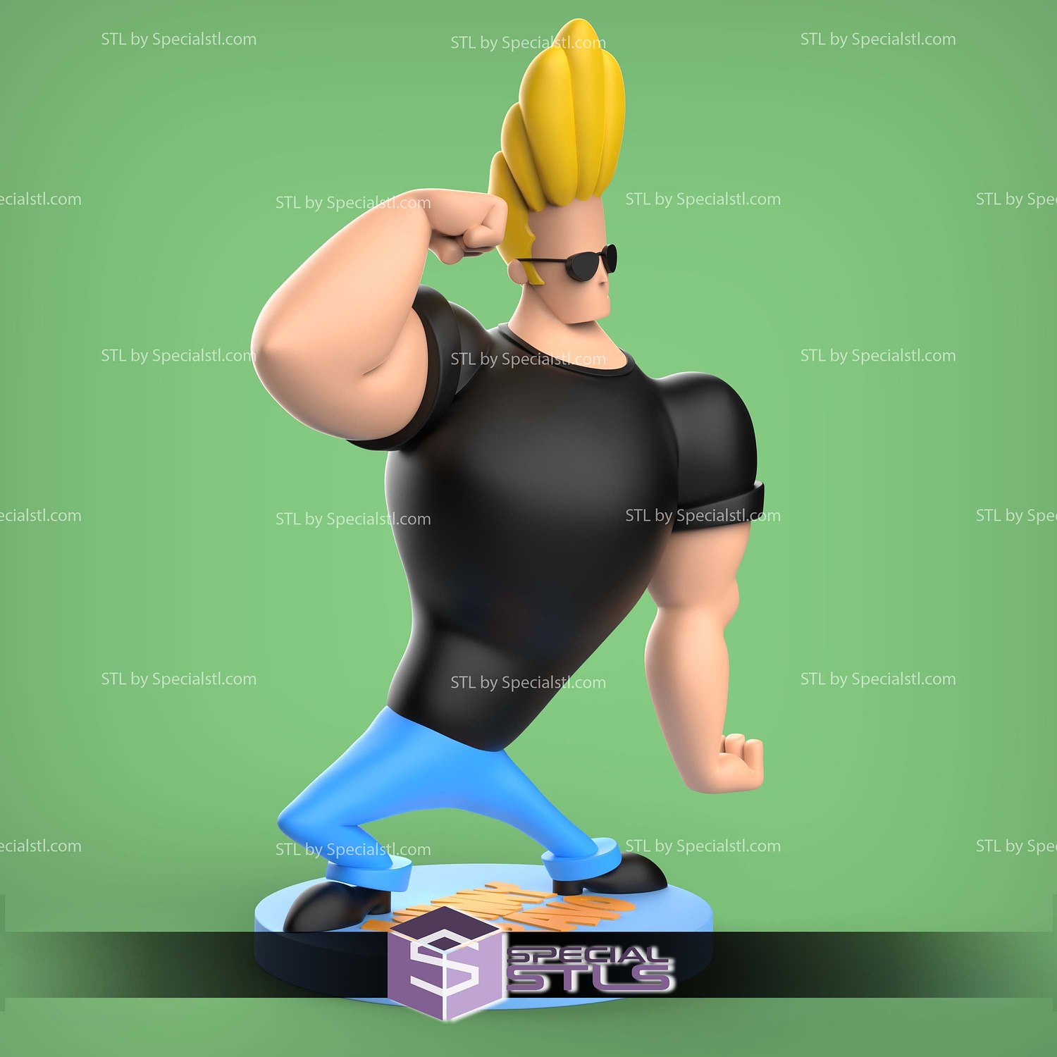 Johny Bravo Cartoon Sculptures 3D Printing STL Model — view 2
