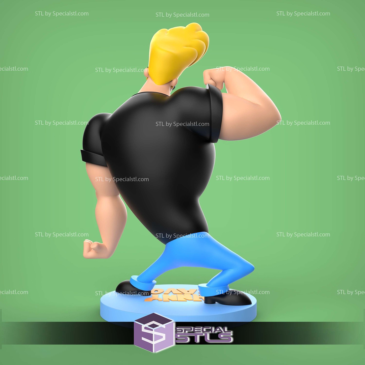 Johny Bravo Cartoon Sculptures 3D Printing STL Model — view 3