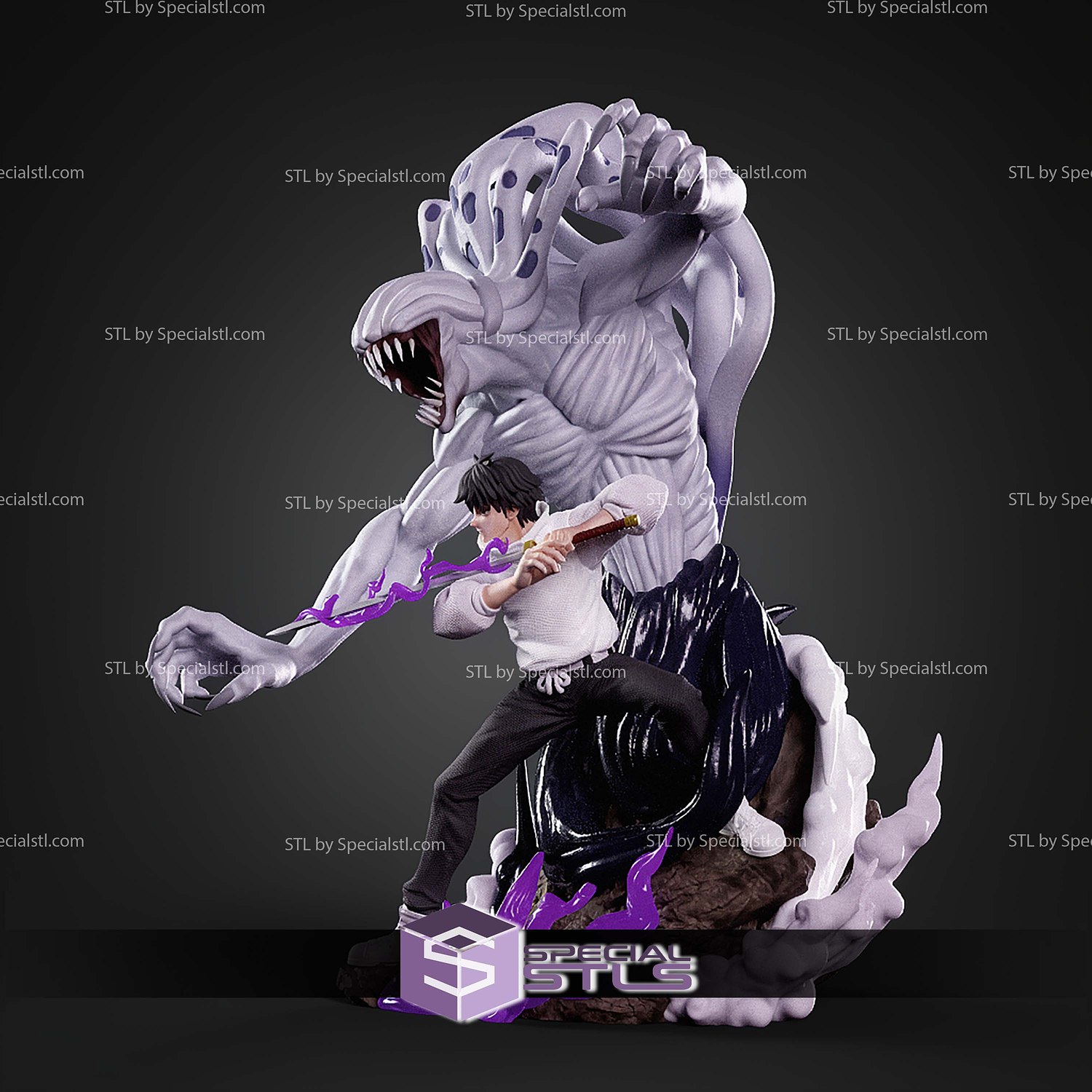 Yuta and Rika Jujutsu Kaisen 280mm STL Files 3D Model — view 2