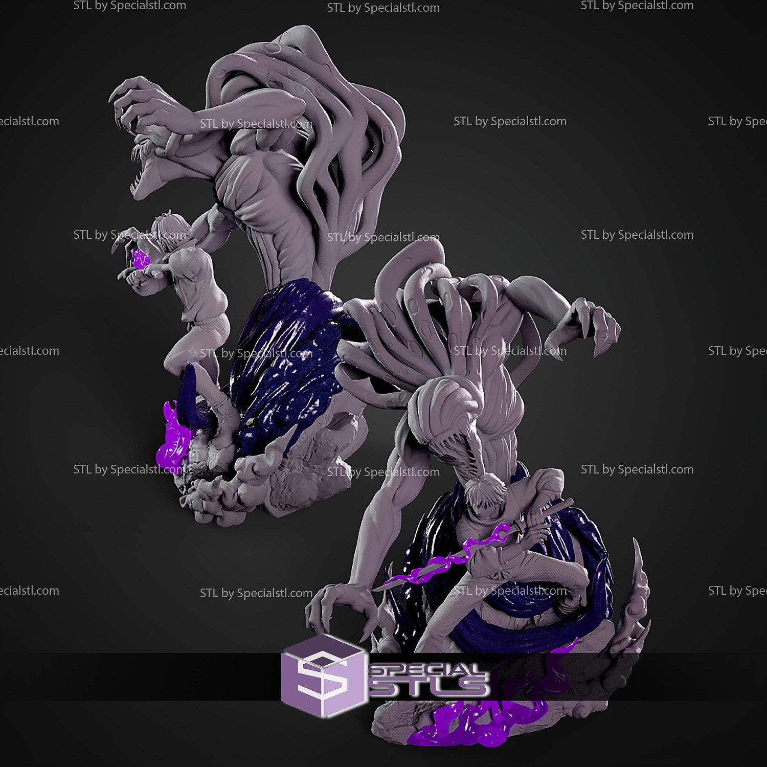 Yuta and Rika Jujutsu Kaisen 280mm STL Files 3D Model — view 5